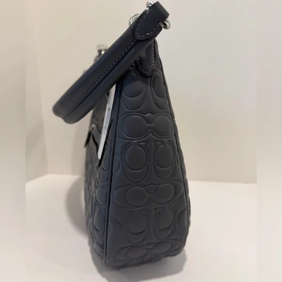 NWT Coach Teri Hobo Bag In Grey Signature Leather - Picture 15 of 16